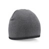 Two-Tone Pull-On beanie - B44C:Graphite Grey, 100% acrylic, Black, One Size